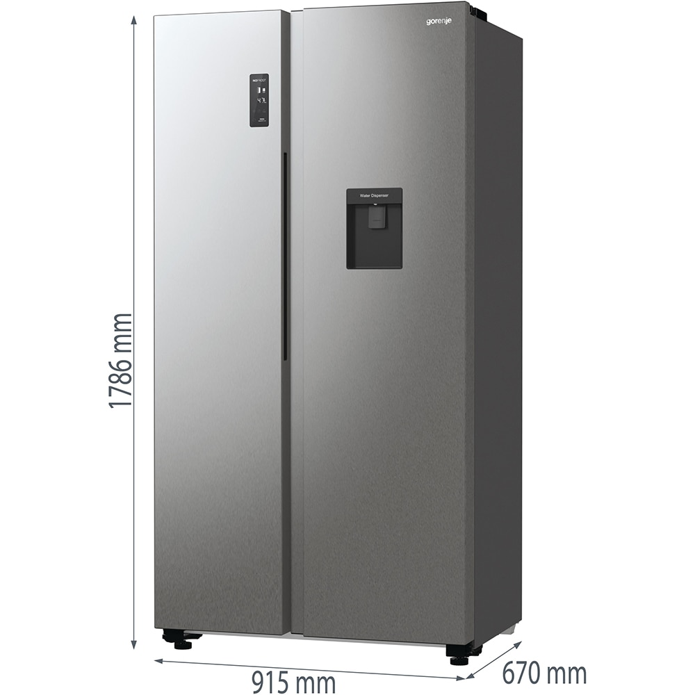 Side by Side GORENJE NRR9185DAXLWD, No Frost Plus, 547 l, H 178.6 cm, Clasa D, Dozator apa, inox