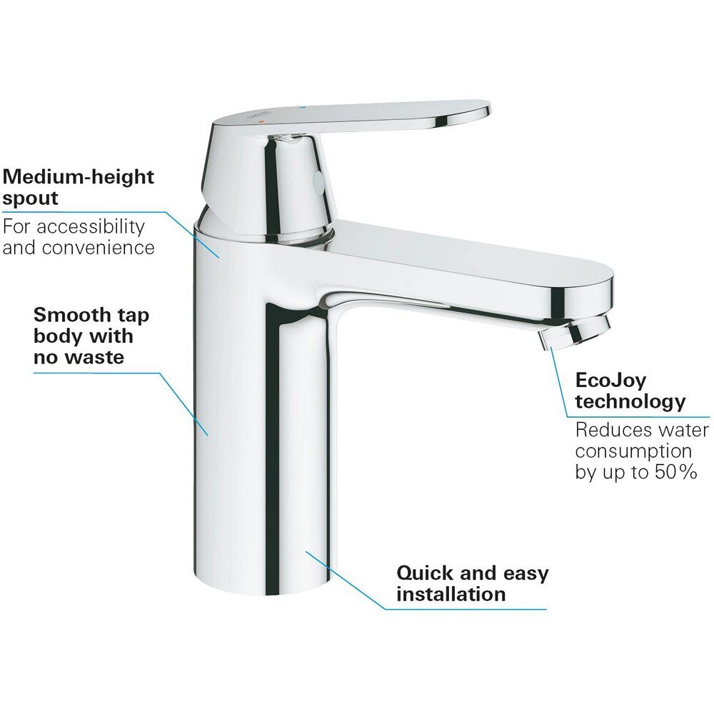 Baterie lavoar GROHE Eurosmart Cosmopolitan 23327000, marimea M, alama, crom