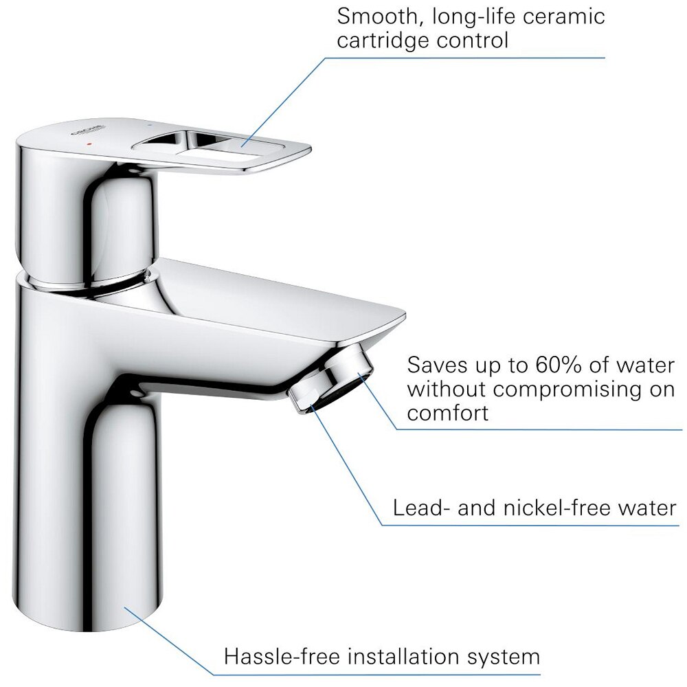 Baterie lavoar GROHE Bauloop 23879001, alama, crom