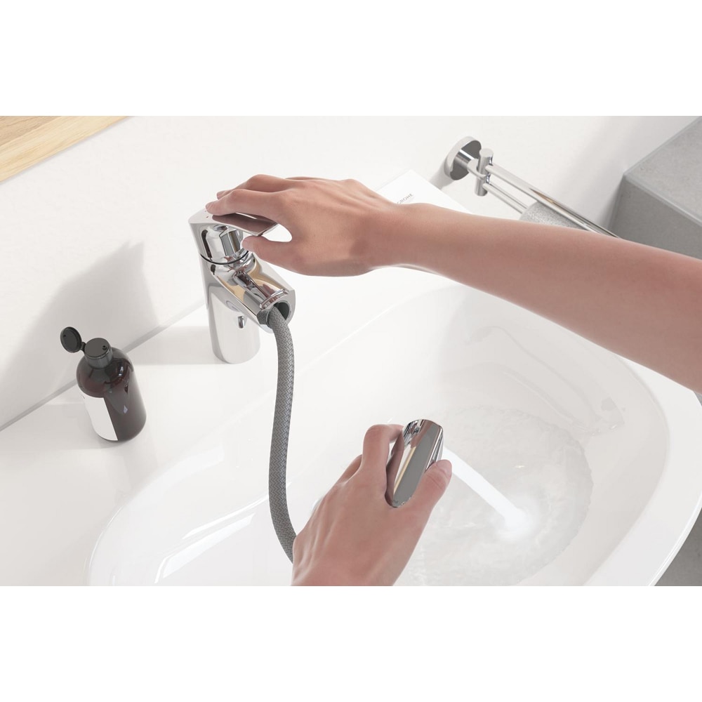 Baterie lavoar GROHE Eurosmart 23976003, marimea M, dus extractabil, alama, crom