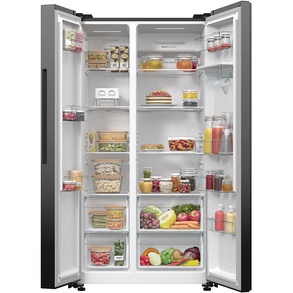 Side by Side GORENJE NRR9185EABXLWD, No Frost Plus, 547 l, H 178.6 cm, Clasa E, Dozator apa, dark inox