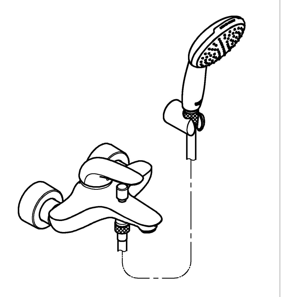 Baterie cada-dus GROHE Eurostyle 25286003, aparenta, set de dus, alama, crom