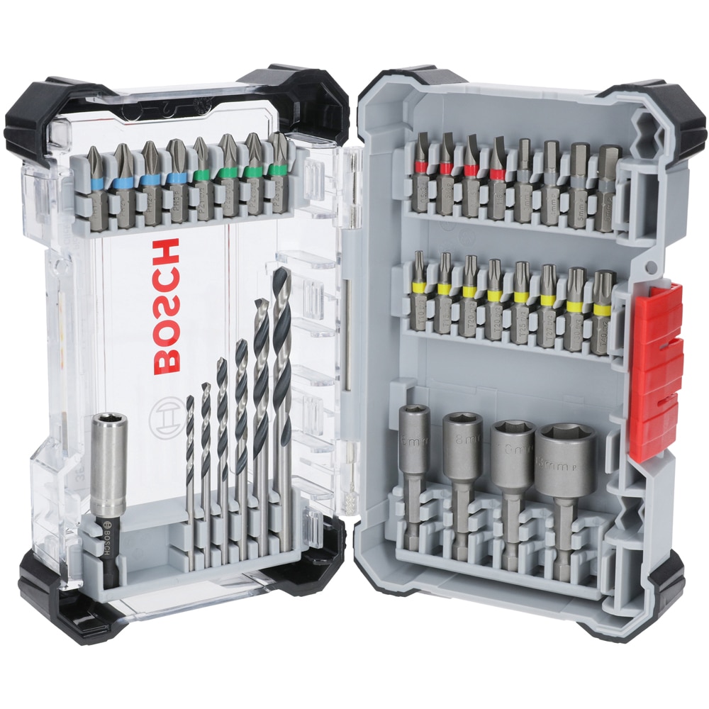 Set BOSCH PRO, 35biti extra hard + burghie metal, HSS