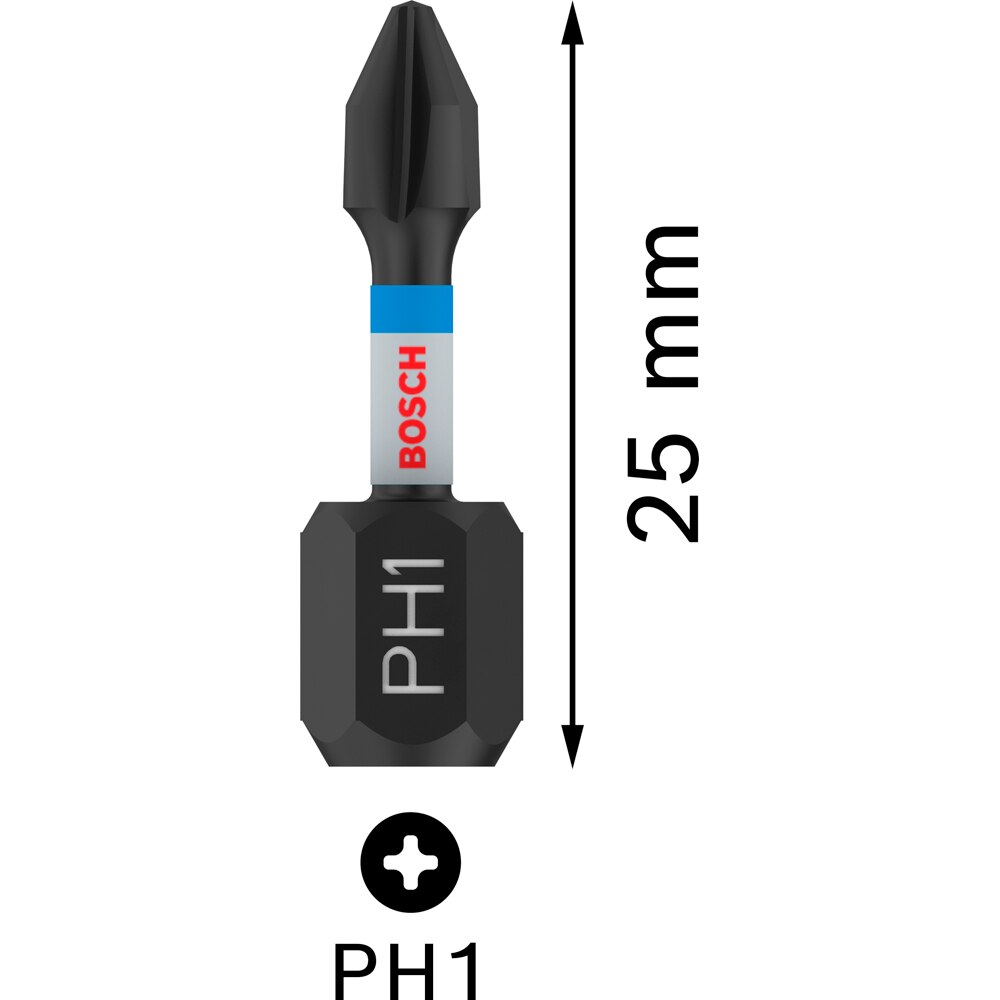 Set BOSCH PRO, 2 biti impact PH1, 25 mm