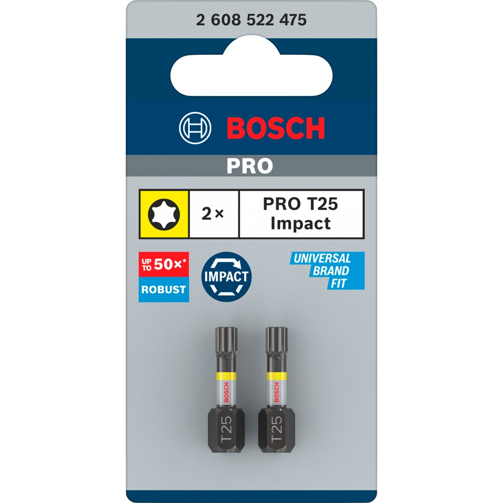 Set BOSCH PRO, 2 biti impact T25, 25 mm
