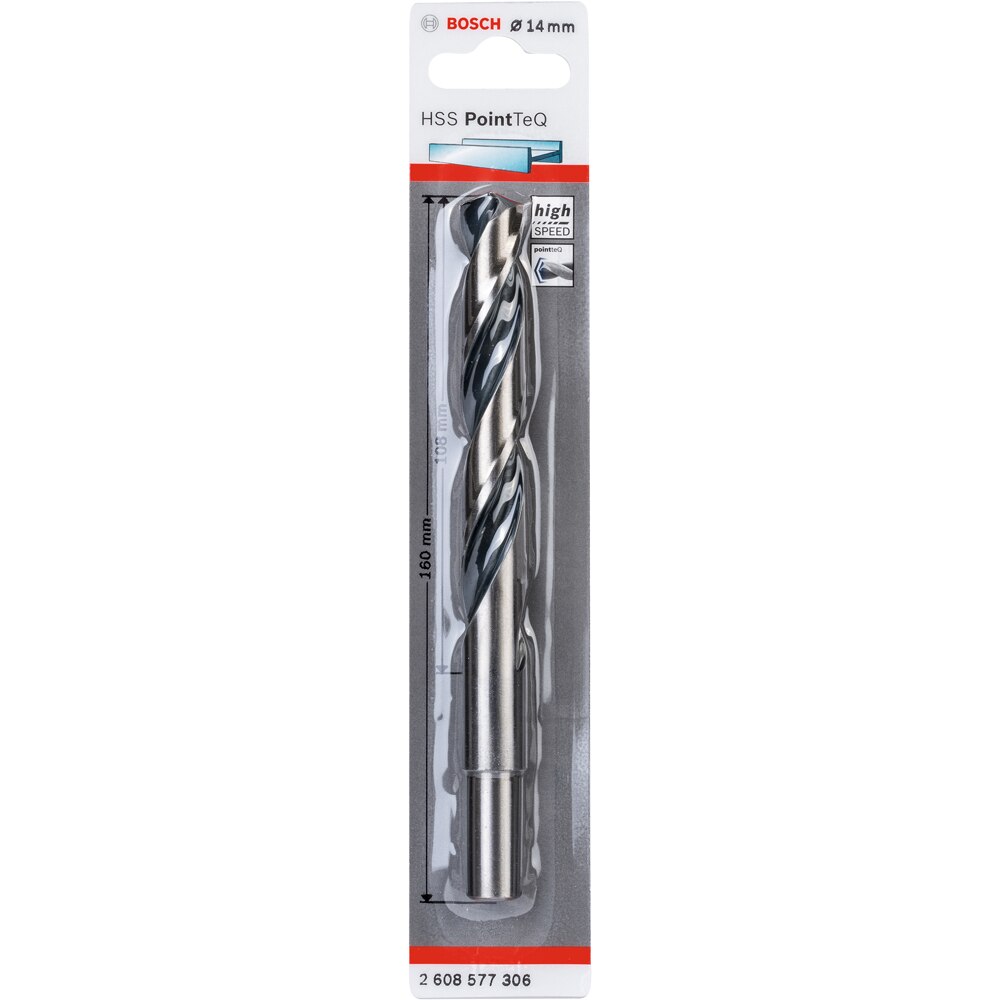 Burghiu metal BOSCH, HSS pointteq, 14mm, coada redusa