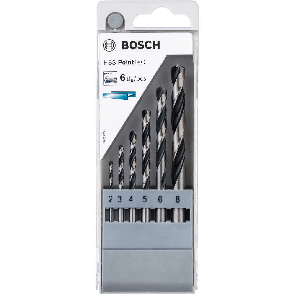 Burghiu metal BOSCH, HSS pointteq, 2-8 mm, 6buc