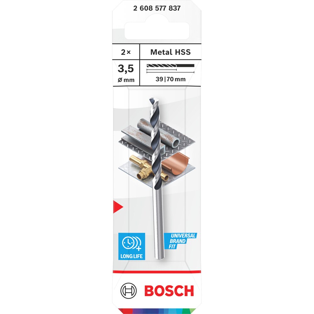 Burghiu metal BOSCH, HSS pointteq 3, 5 mm, CYL, 2buc