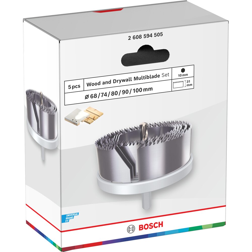 Carota BOSCH, lemn si rigips, 68/74/80/90/100 x 31mm