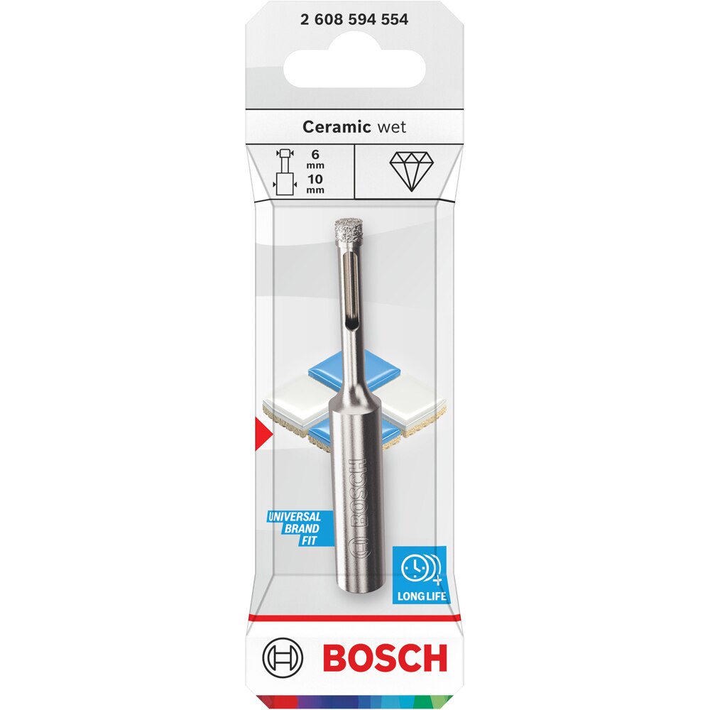 Burghiu diamantat BOSCH, ceramicwet, 6 x 10 x 30 mm