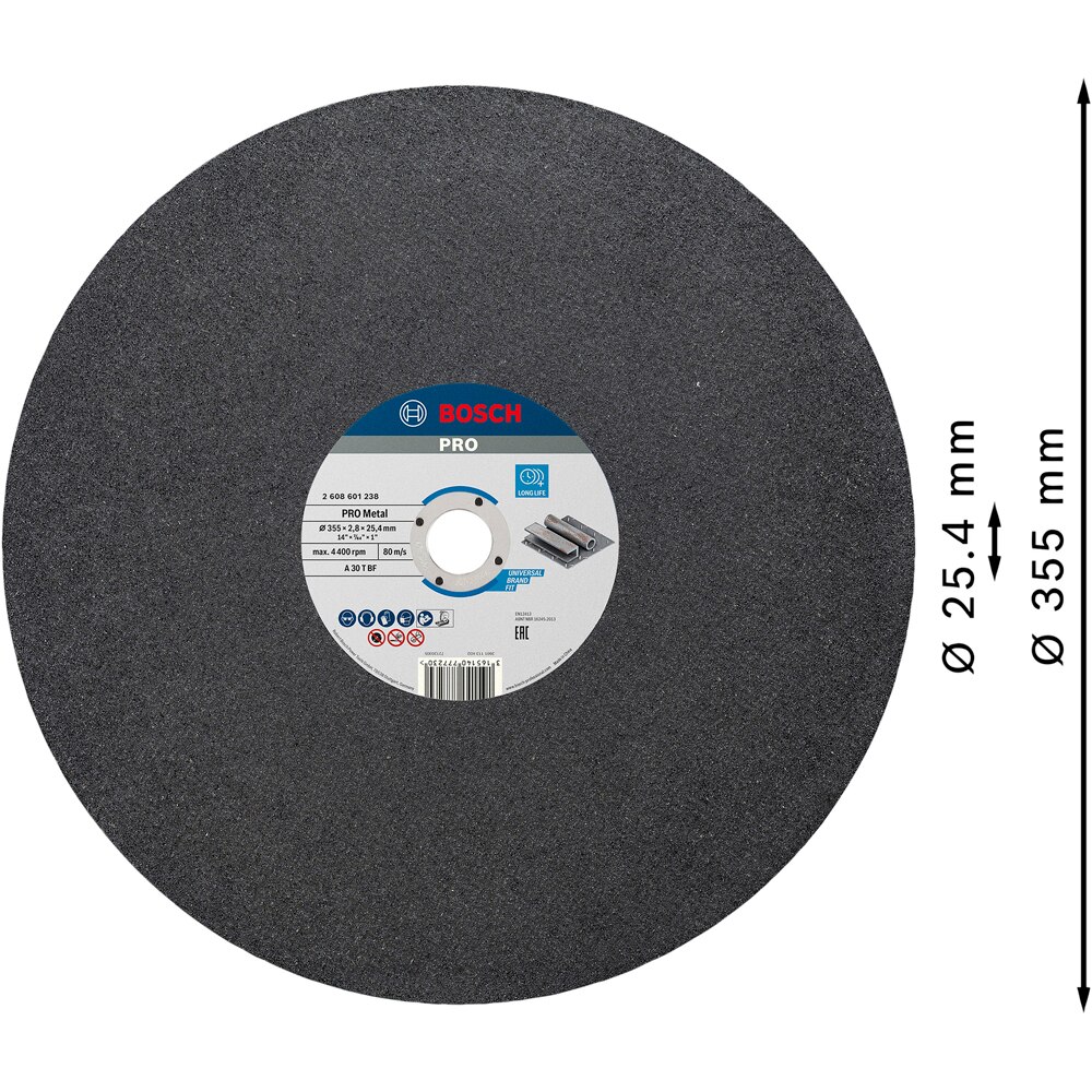 Disc taiere BOSCH PRO, metal, 355 x 2, 8 x 25, 4 mm