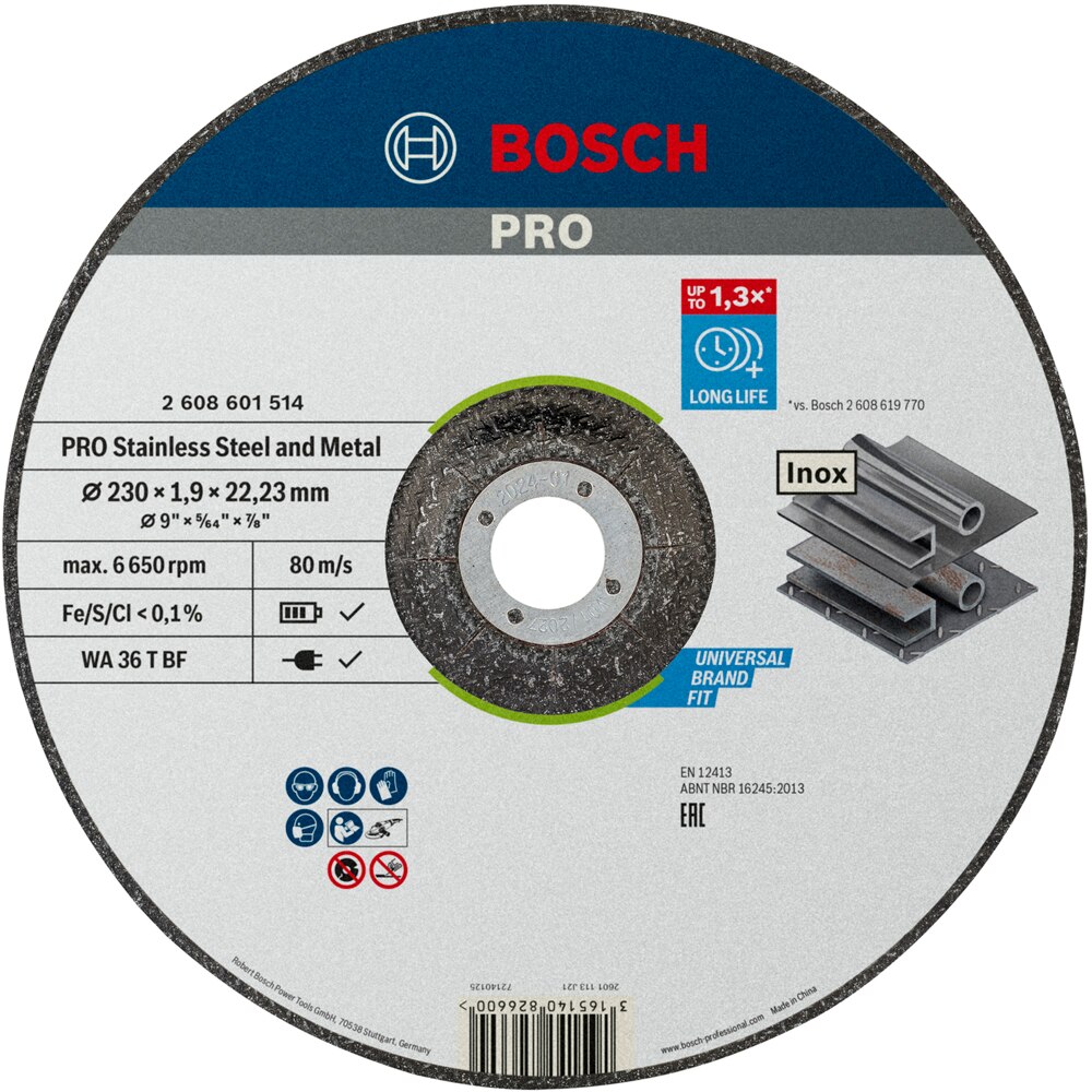 Disc taiere BOSCH PRO, inox/metal, 230 x 1, 9 x 22, 23 mm
