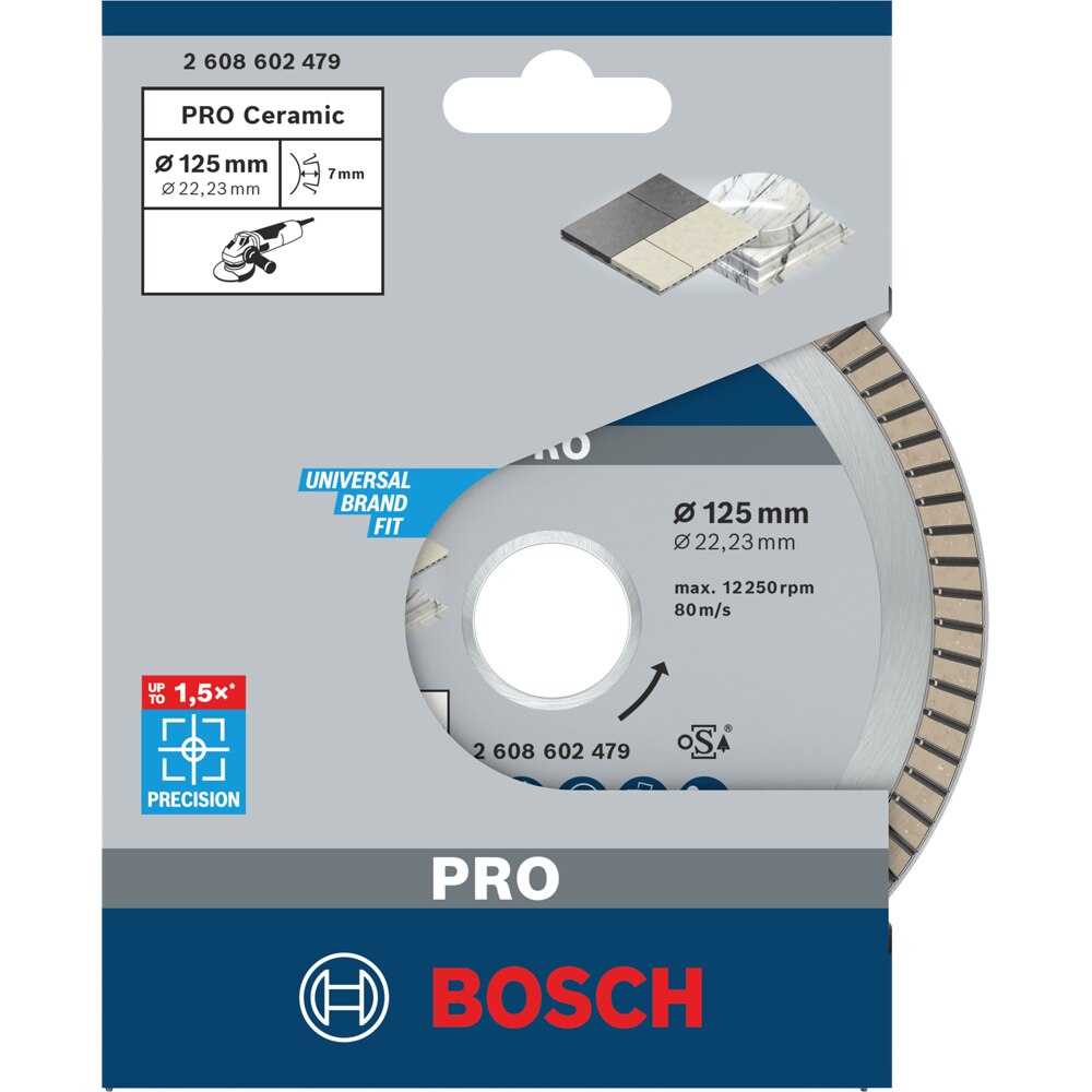 Disc diamantat BOSCH PRO, ceramic, 125 x 22, 23 mm