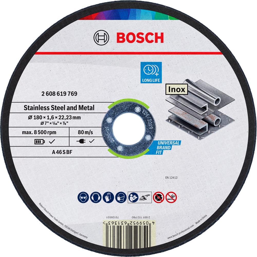 Disc taiere BOSCH, metal, 180 x 1.6 x 22.23mm