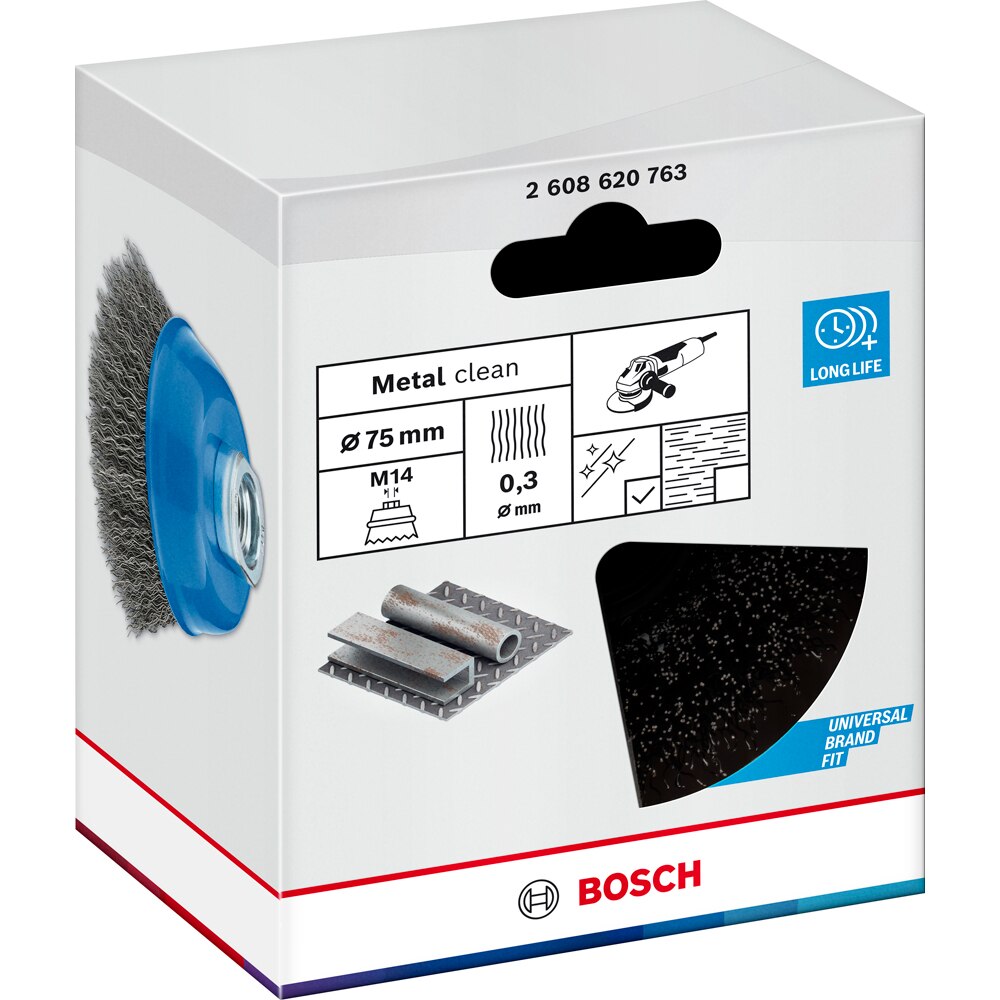 Perie cupa BOSCH PRO, 75 x 0, 3mm, M14, crimped