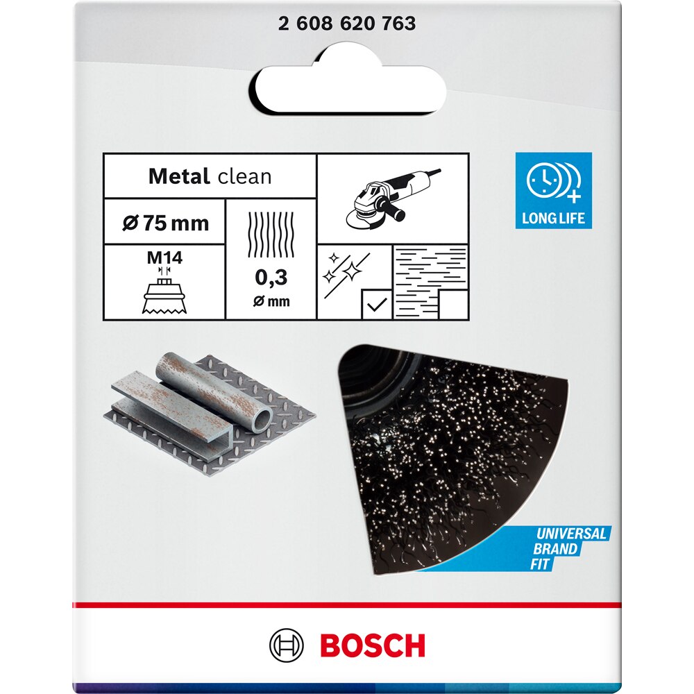 Perie cupa BOSCH PRO, 75 x 0, 3mm, M14, crimped