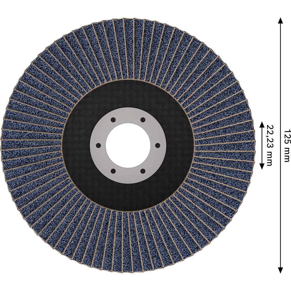 Disc lamelar BOSCH, X451, multi, 125 x 22.2 mm, P80