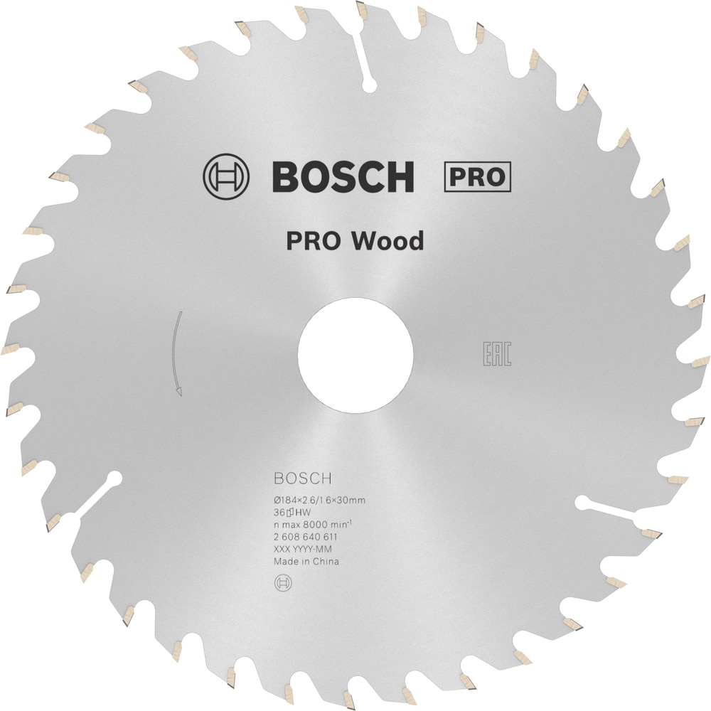 Panza circular BOSCH PRO, wood, 184 x 30, T36