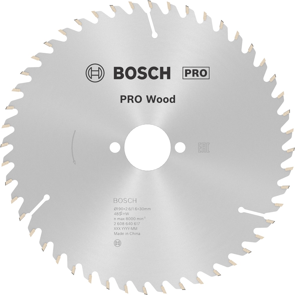 Panza circular Lemn BOSCH PROFESSIONAL, WOOD 190x30x2.6mm T48