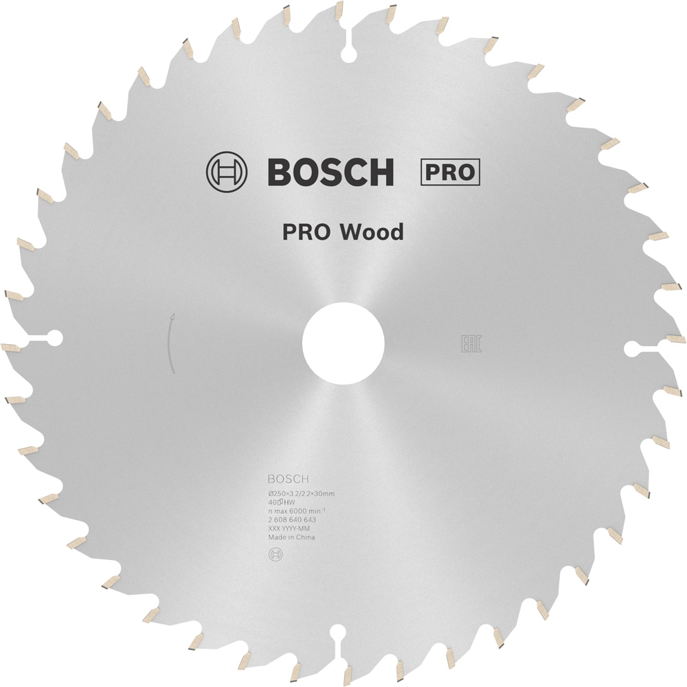 Panza circular BOSCH PRO, wood, 250 x 30, T40