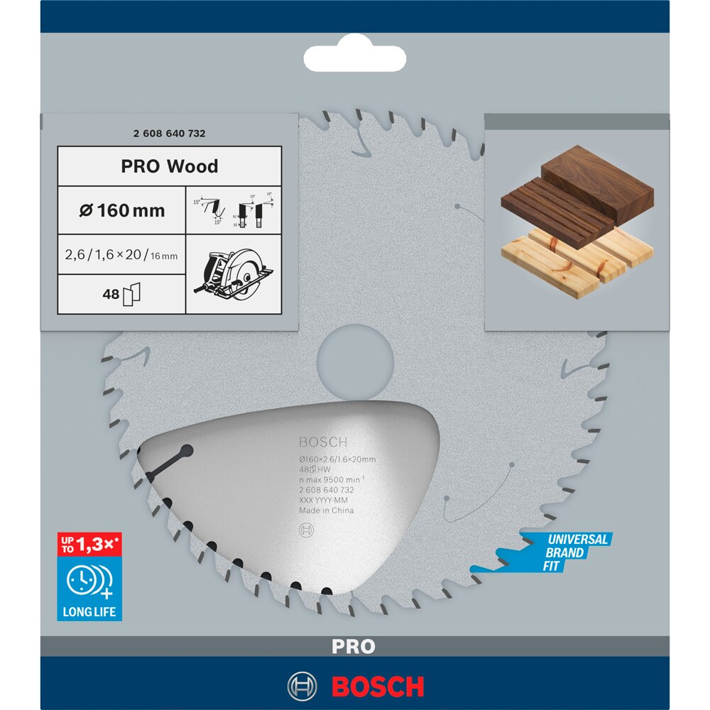 Panza circular BOSCH PRO, wood, 160 x 20, T48