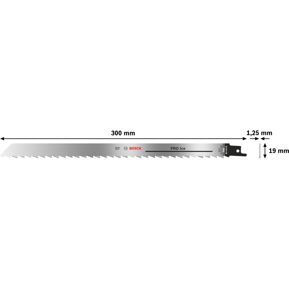 Panza ferastrau sabie BOSCH PRO, ice, 300 x 19 x 1.25mm