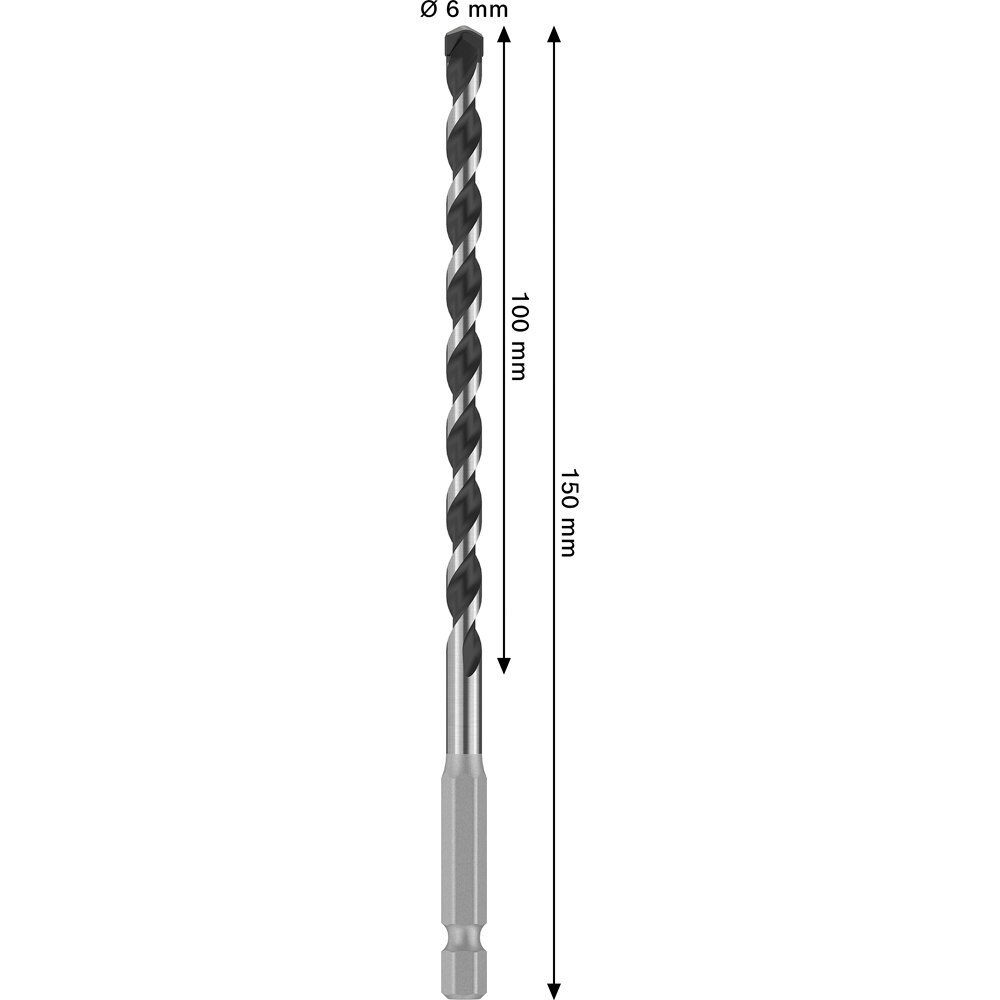 Burghiu BOSCH PRO, HEX-5, zidarie, 6 x 100 x 150 mm