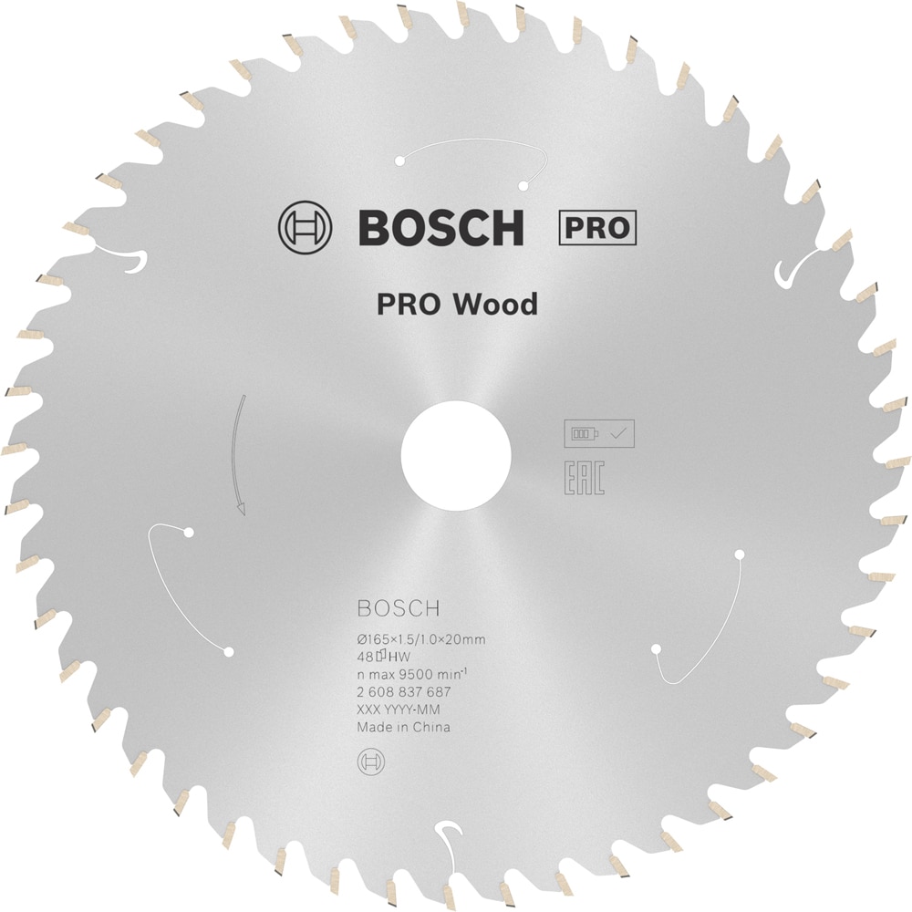 Panza circular BOSCH PRO, wood, 165 x 20 x 1.5 mm, T48