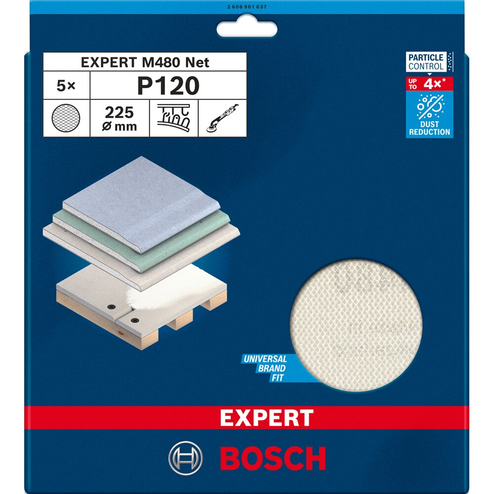 Disc abraziv BOSCH PRO, EXPERT, 225mm, G120, 5buc