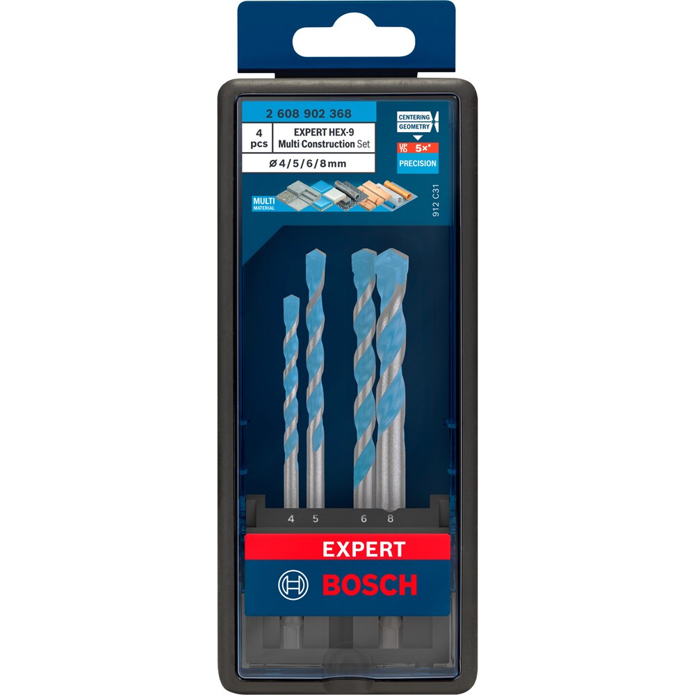 Burghiu BOSCH PRO, EXPERT HEX-9, multi construct, 4buc