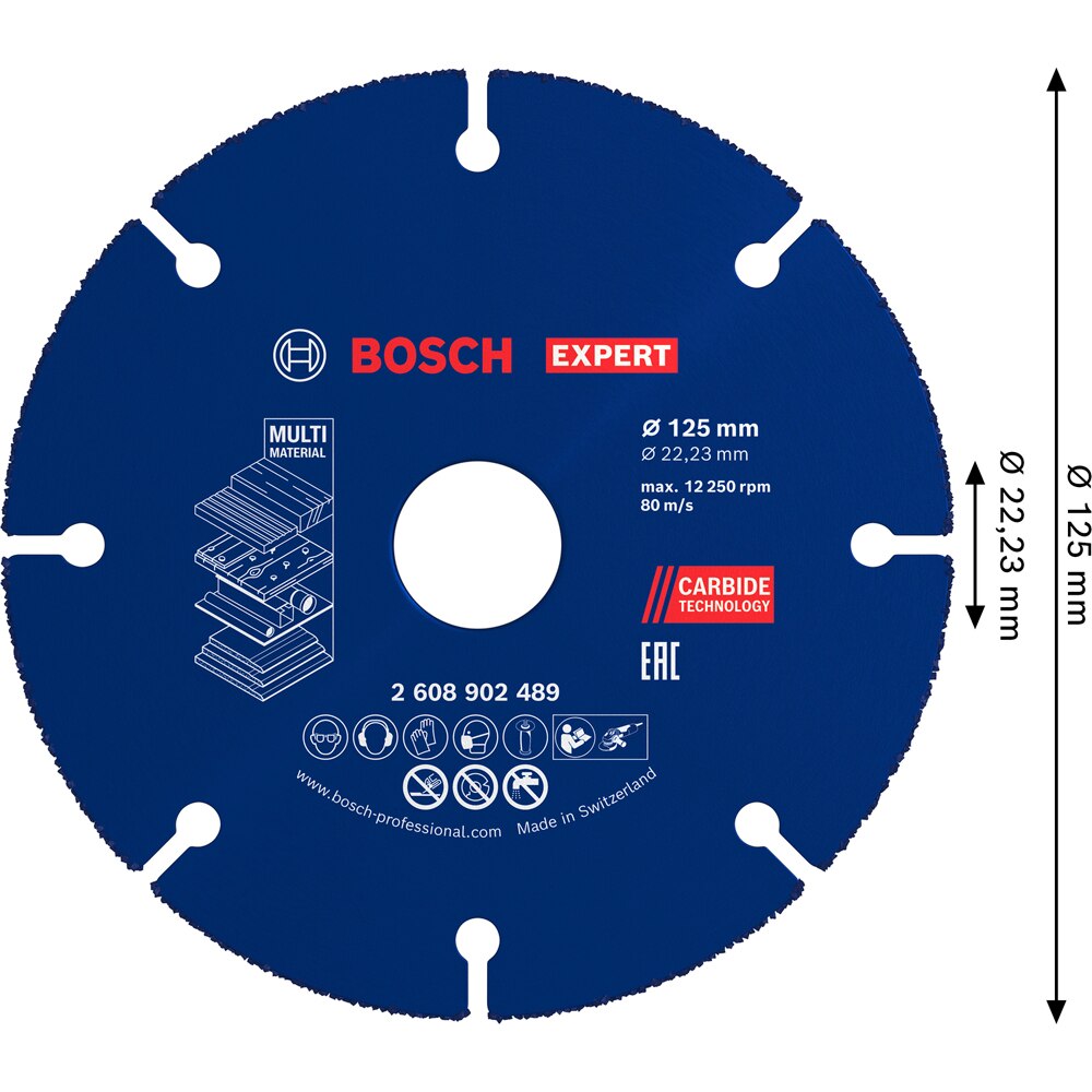 Disc BOSCH PRO, EXPERT carbide mutli, 125mm, M14