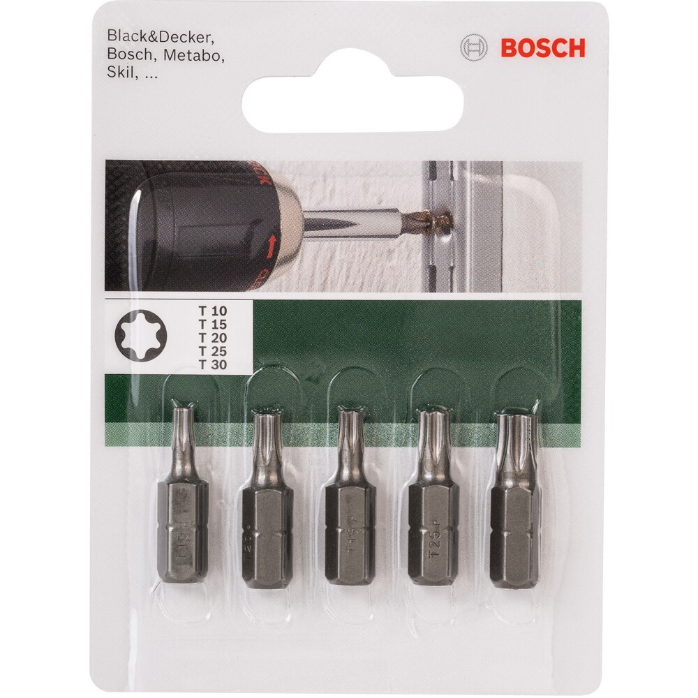 Set mixt BOSCH, 5 biti T10, T15, T20, T25, T30, 25mm