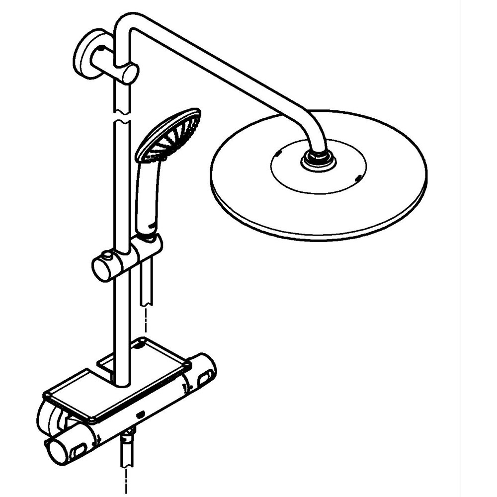 Sistem dus GROHE Vitalio Joy 310 26401001, termostat, 1 functie, crom