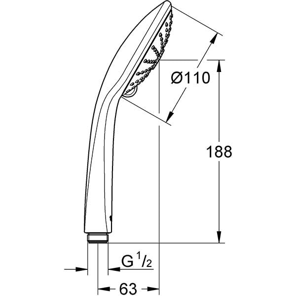 Para de dus GROHE Euphoria Massage 110 26513000, 3 functii, crom