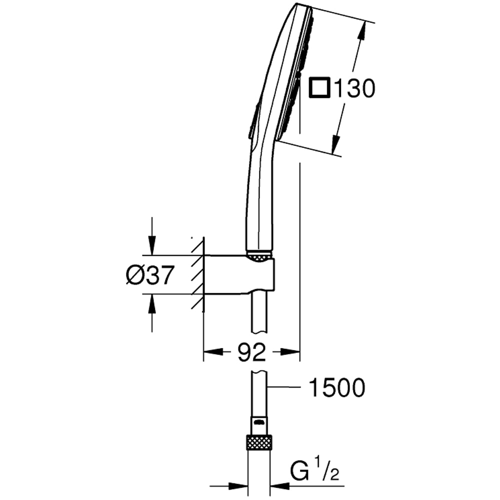 Set dus para GROHE Rainshower SmartActive 130 Cube 26589LS0, 3 functii, crom