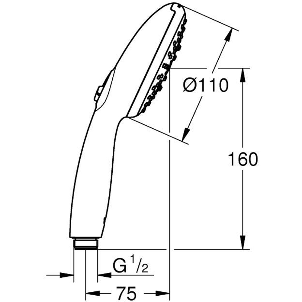 Para dus GROHE Tempesta 110 26914003, universala, 110 mm, 3 functii, crom