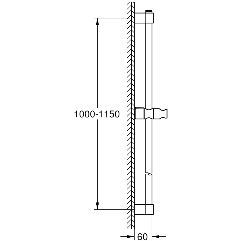 Bara pentru set de dus GROHE Tempesta 26971001, 115 cm, crom