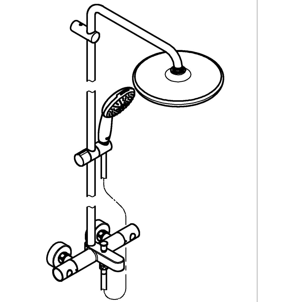 Sistem dus GROHE Vitalio Start 250 269882431, termostat, 2 functii, negru