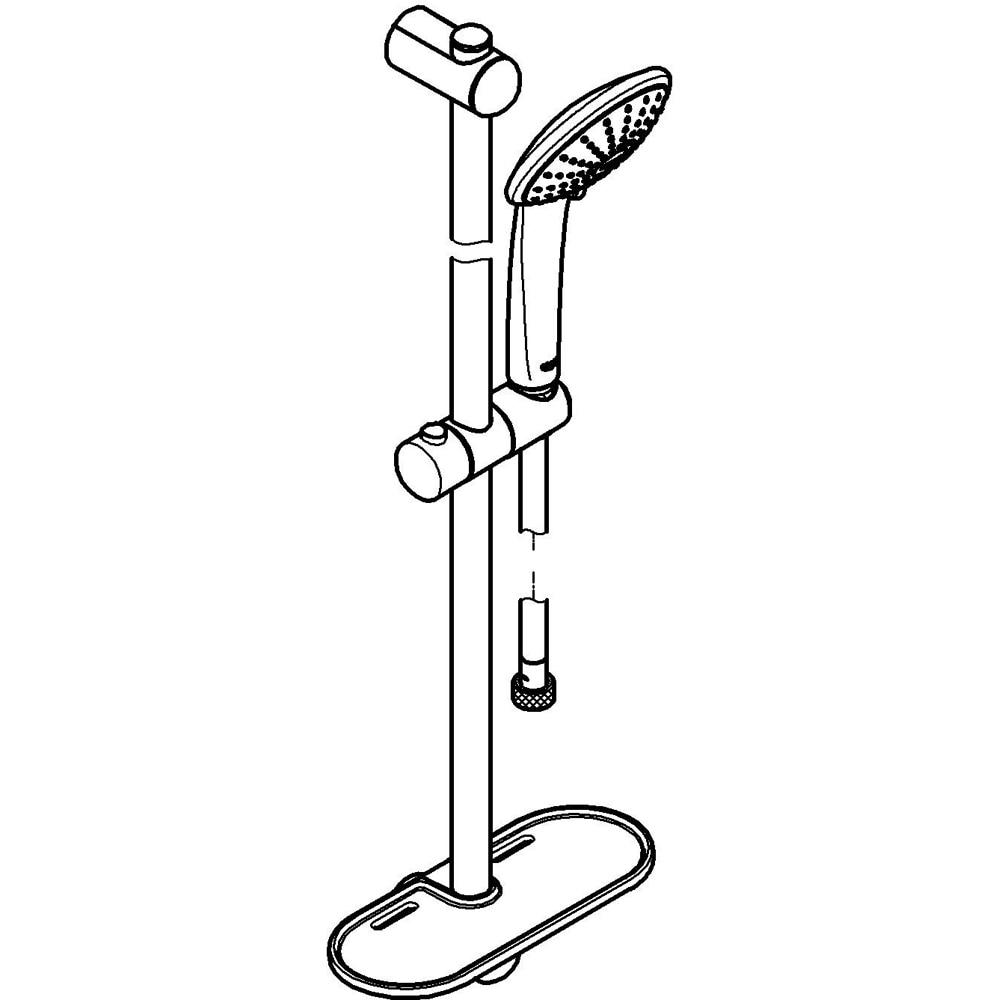 Coloana dus GROHE Euphoria 110 Champagne 27232001, 3 functii, etajera, crom