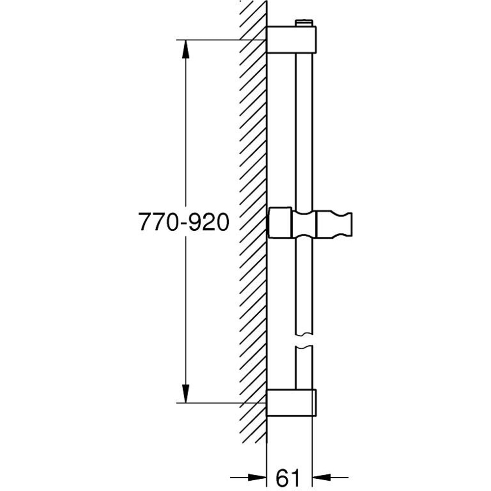 Bara pentru set de dus GROHE Tempesta 27524001, 90 cm, crom