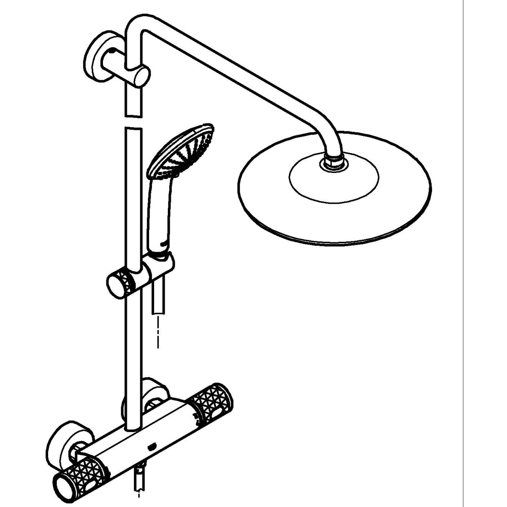 Sistem dus GROHE Euphoria 260 27615KF2, termostat, 3 functii, negru
