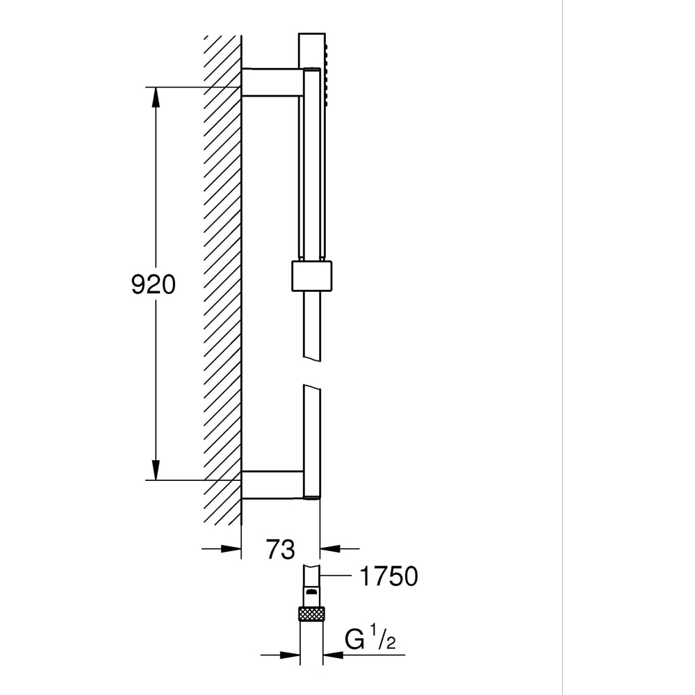 Coloana dus GROHE Euphoria Cube Stick 27700000, 1 functie, crom