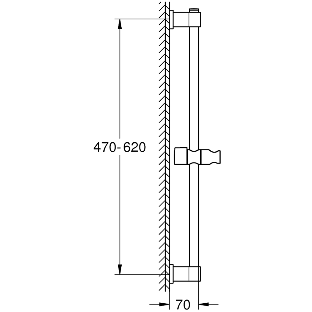 Bara pentru set de dus GROHE Vitalio Universal 27724001, 60 cm, crom