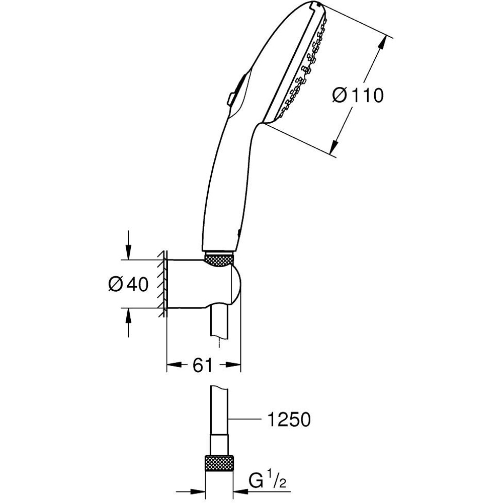 Set dus para GROHE Tempesta 110 27799003, 2 functii, crom