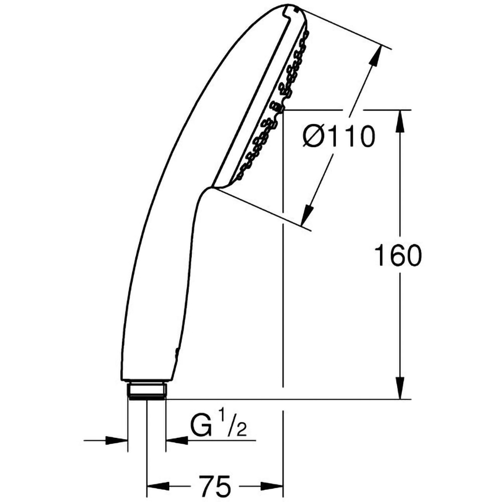 Para dus GROHE Tempesta 110 27852003, universala, 110 mm, 1 functie, crom