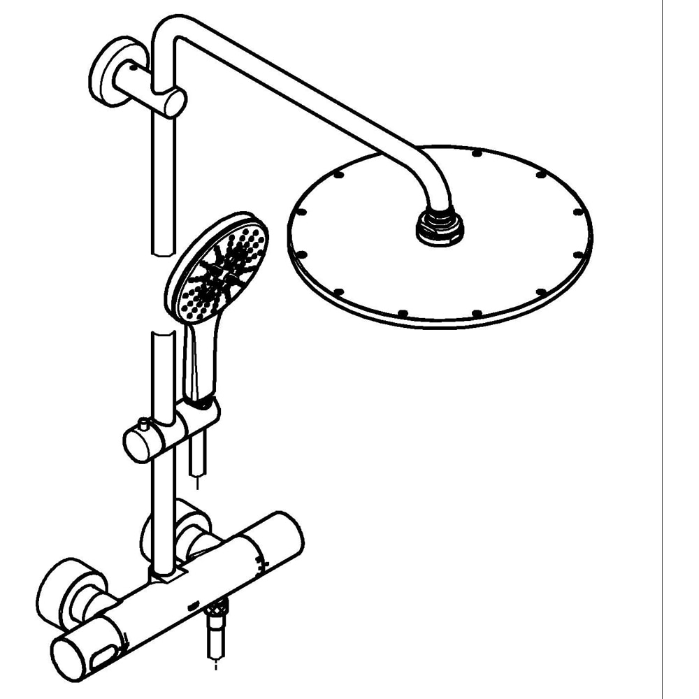 Sistem dus GROHE Rainshower SmartActive 310 27968001, termostat, 3 functii, crom