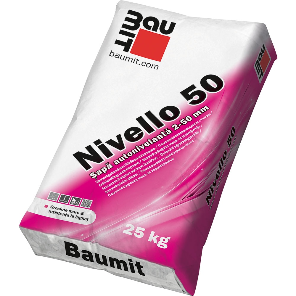 Sapa autonivelanta BAUMIT Nivello 50, 25 Kg