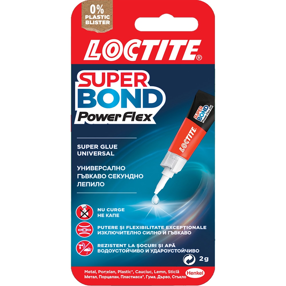 Adeziv universal LOCTITE SuperBond Power Flex, gel, 2gr