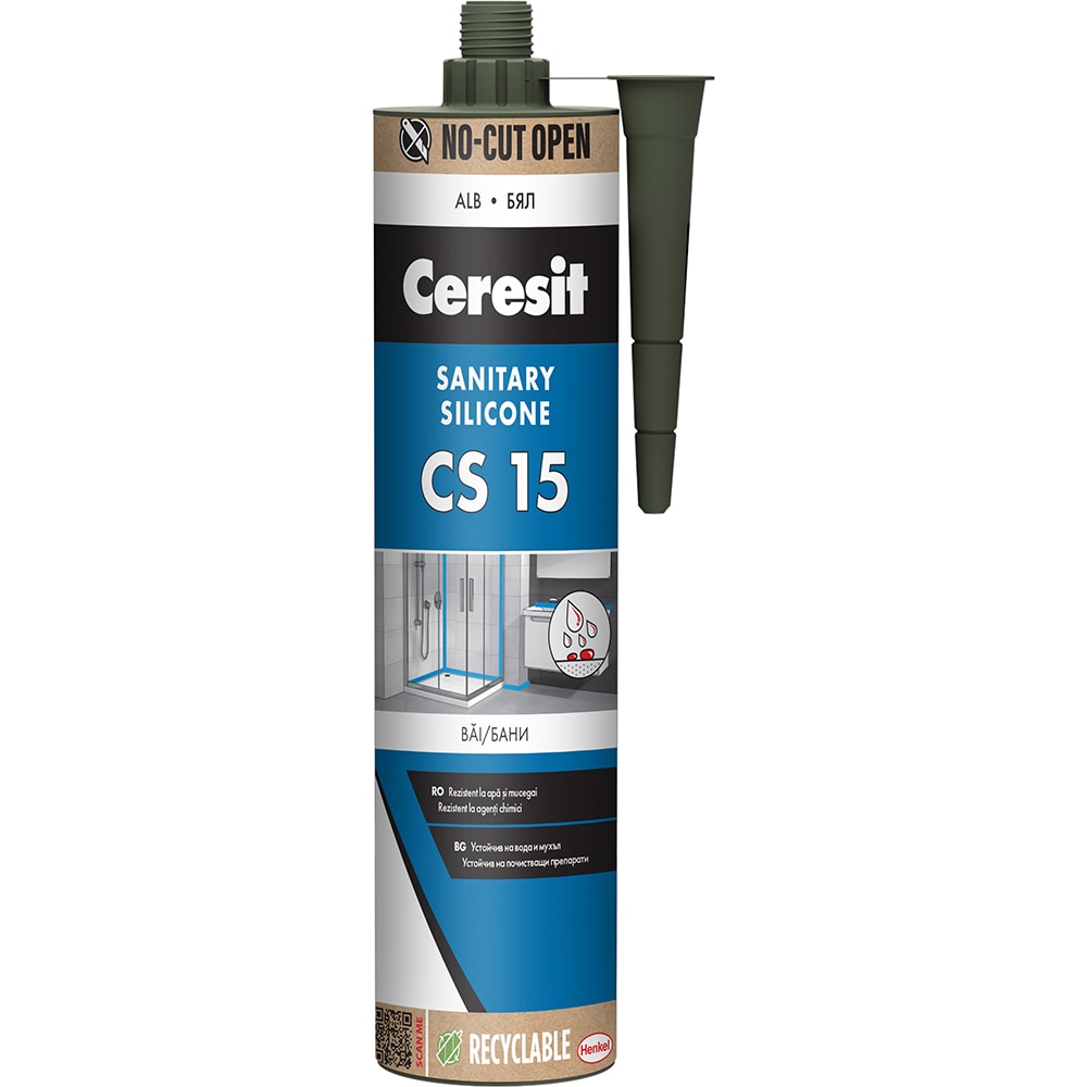 Silicon Sanitar CERESIT CS15, 280 ml, alb