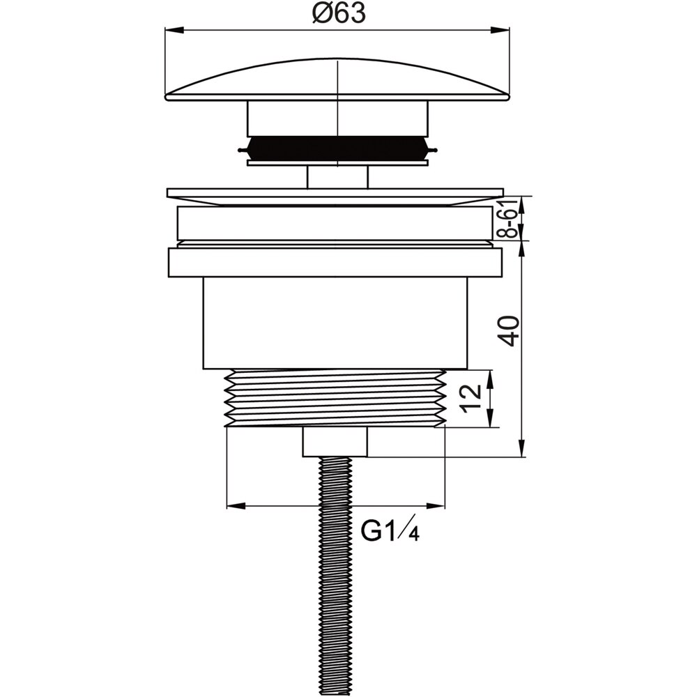 Ventil quick-clack WIRQUIN 30724962, alb